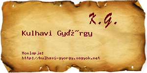 Kulhavi György névjegykártya